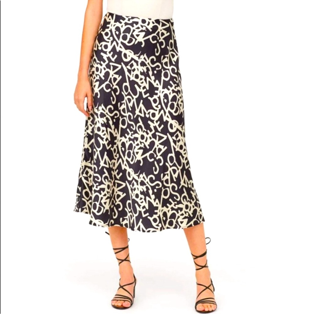 H&M, US 10, Calf-length Satin Skirt